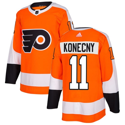 Adidas Men Philadelphia Flyers #11 Travis Konecny Orange Home Authentic Stitched NHL Jersey